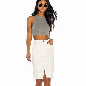 NSF Emmie Denim Skirt in Soft White size 25
